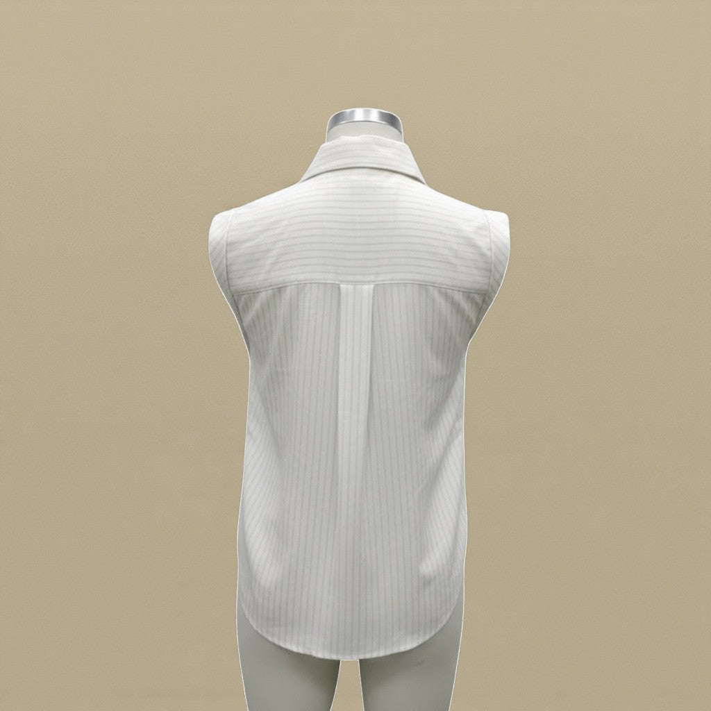 6ixSZN Linen-Blend Sleeveless Shirt