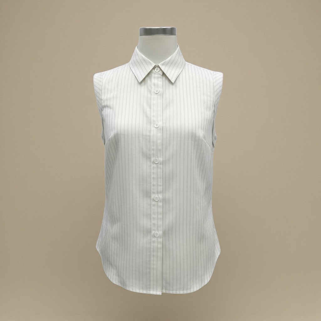 6ixSZN Linen-Blend Sleeveless Shirt