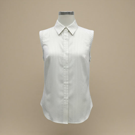 6ixSZN Linen-Blend Sleeveless Shirt